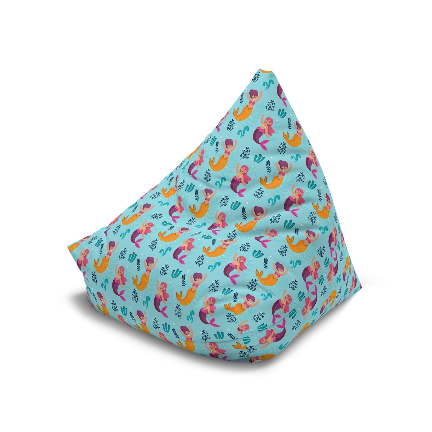 Mermaid Bean Bag Chair Cover - Enchanting Sea-Inspired Polyester Slipcover