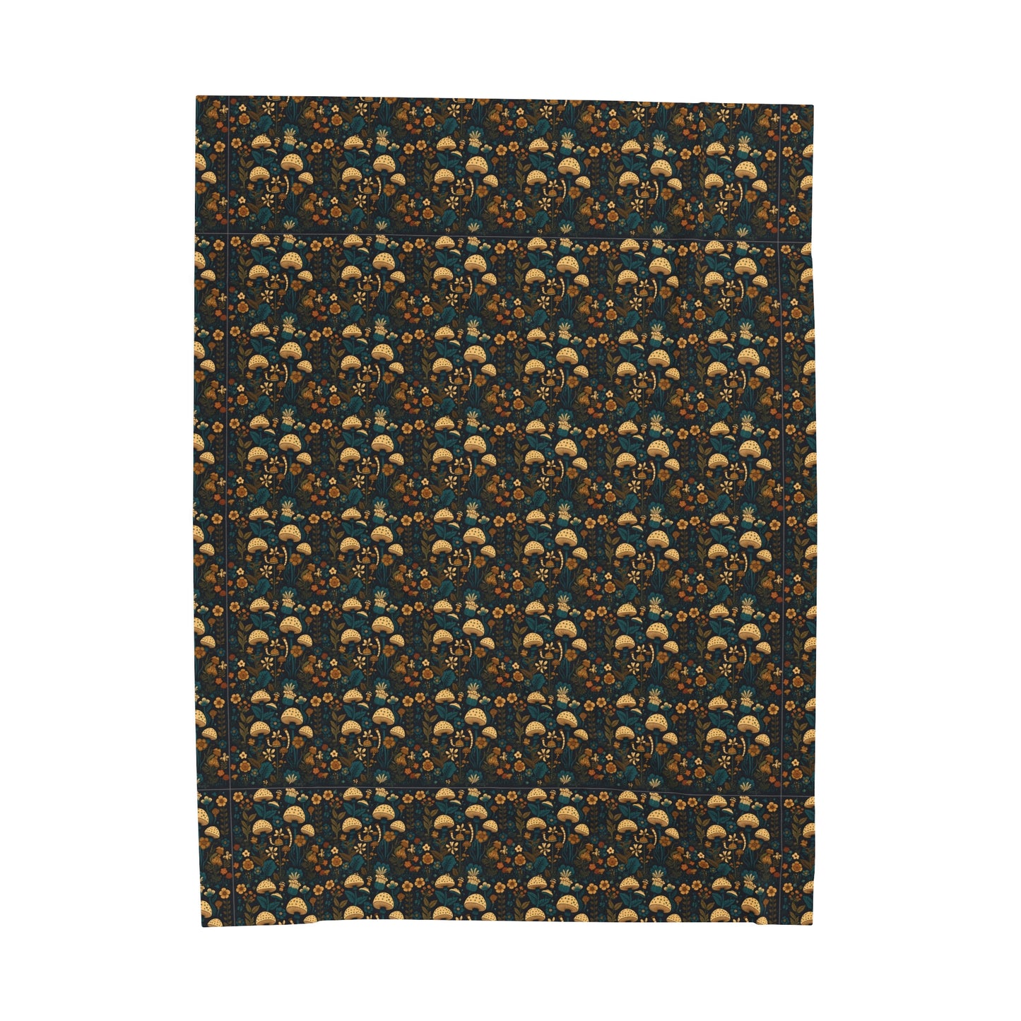 Mushroom Velveteen Plush Blanket | Soft, Whimsical, Luxurious and Comforting | Available in Multiple Sizes