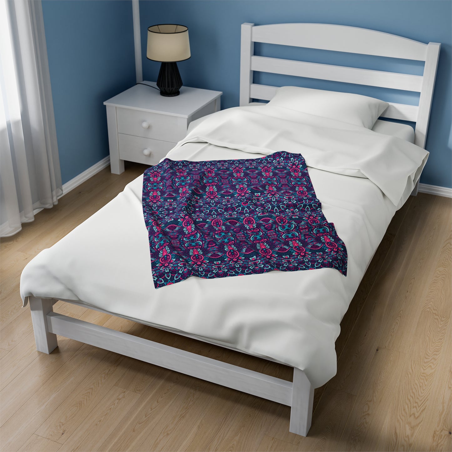 Mandala Velveteen Plush Blanket | Soft, Spiritual, Luxurious and Comforting | Available in Multiple Sizes
