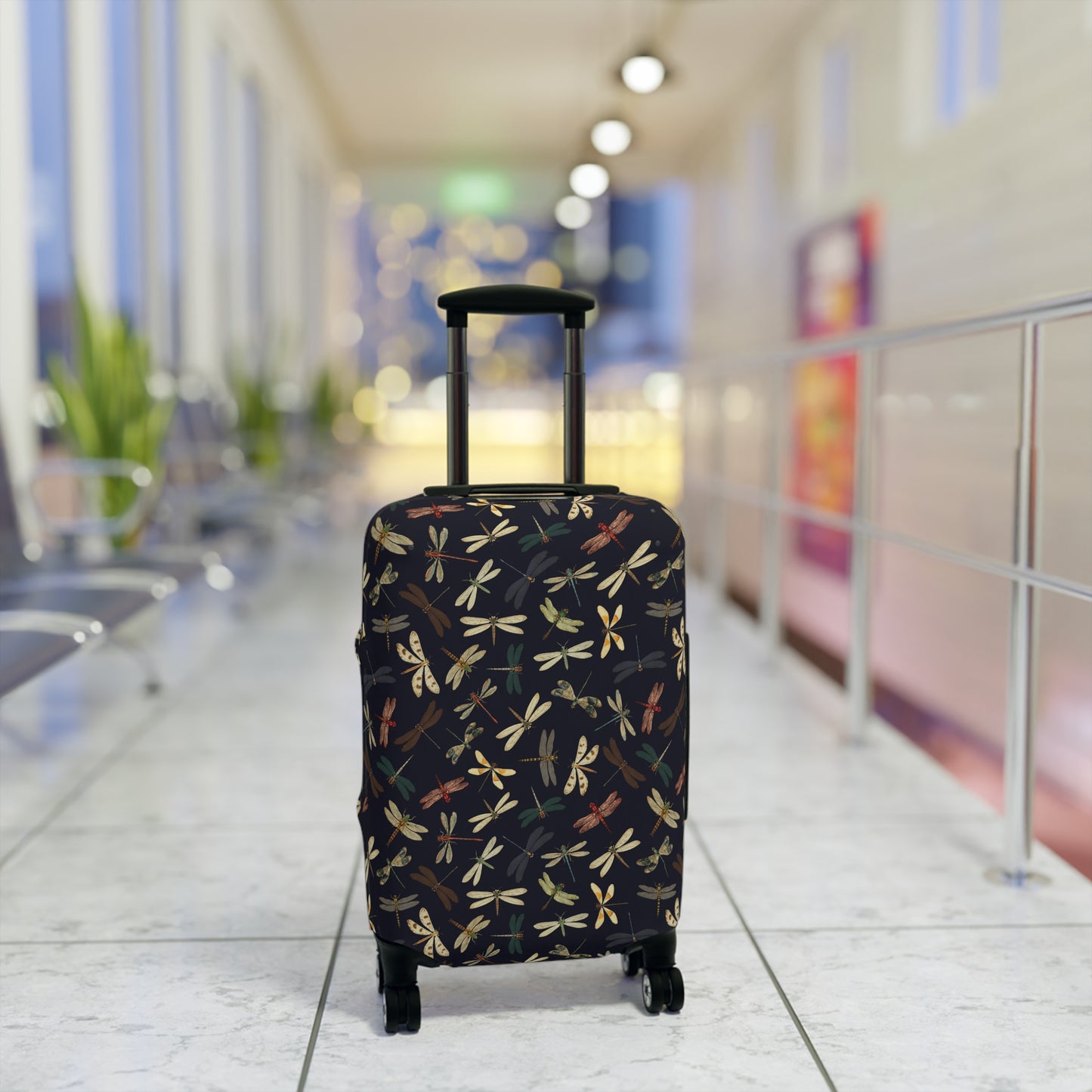 Dragonfly Luggage Cover - Insect Print Suitcase Protector