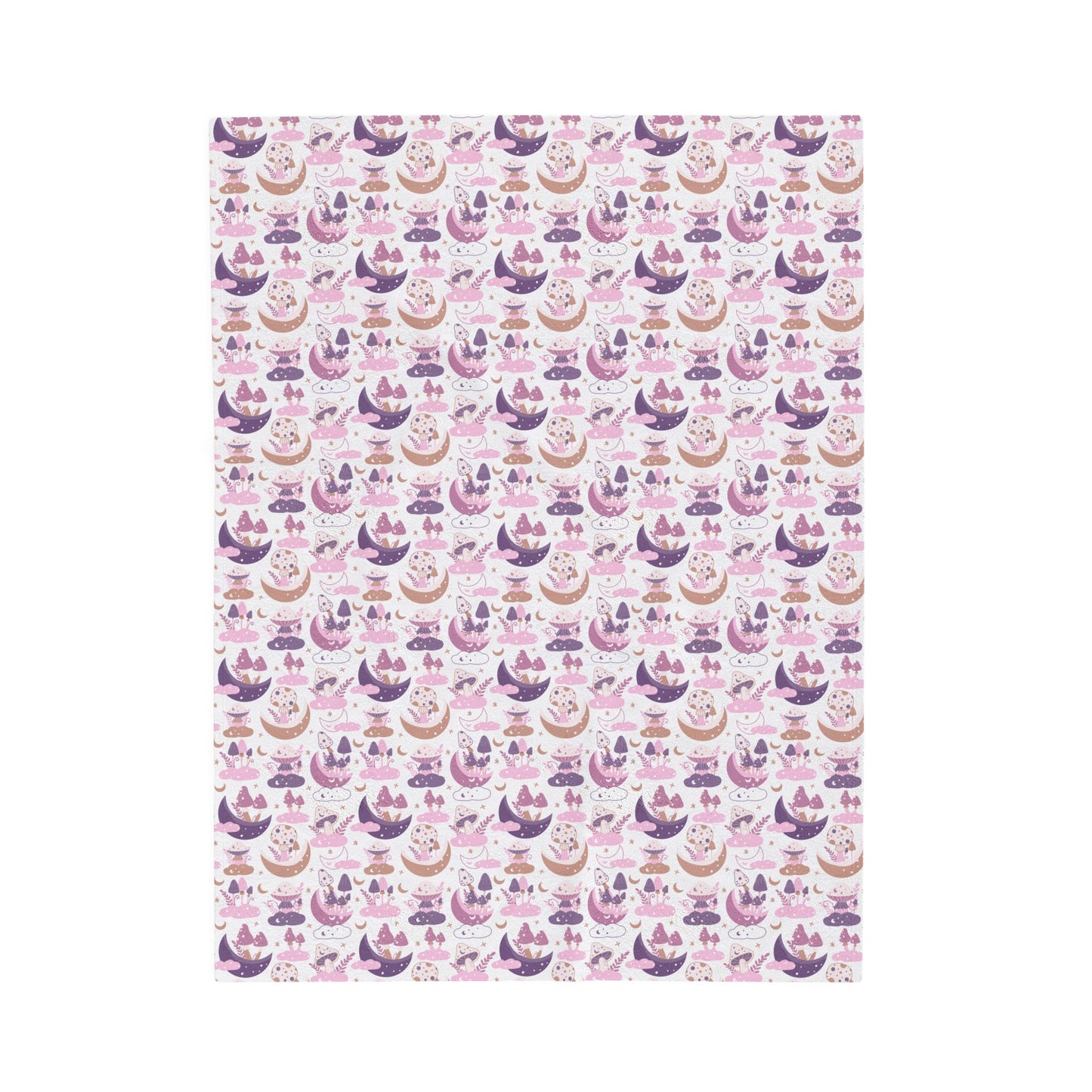 Mushroom Velveteen Plush Blanket | Soft, Whimsical, Luxurious and Comforting | Available in Multiple Sizes