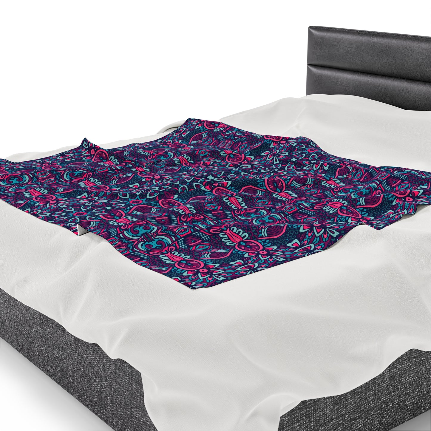 Mandala Velveteen Plush Blanket | Soft, Spiritual, Luxurious and Comforting | Available in Multiple Sizes