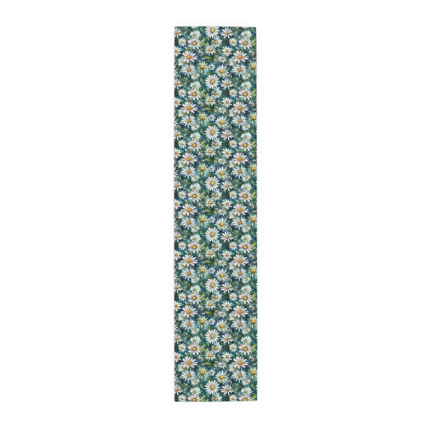 Daisy Print Table Runner - Fresh and Simple, Cotton Twill or Polyester - Perfect for Light & Airy Home Decor