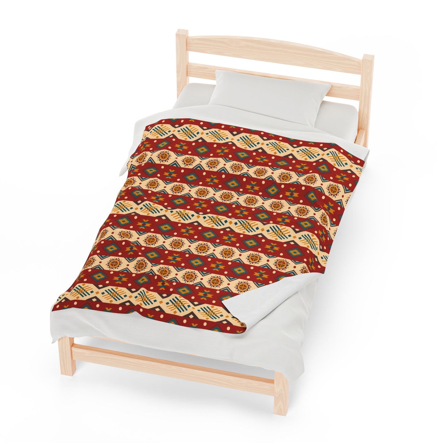 Aztec Velveteen Plush Blanket | Soft, Luxurious, Cultural, and Comforting | Available in Multiple Sizes
