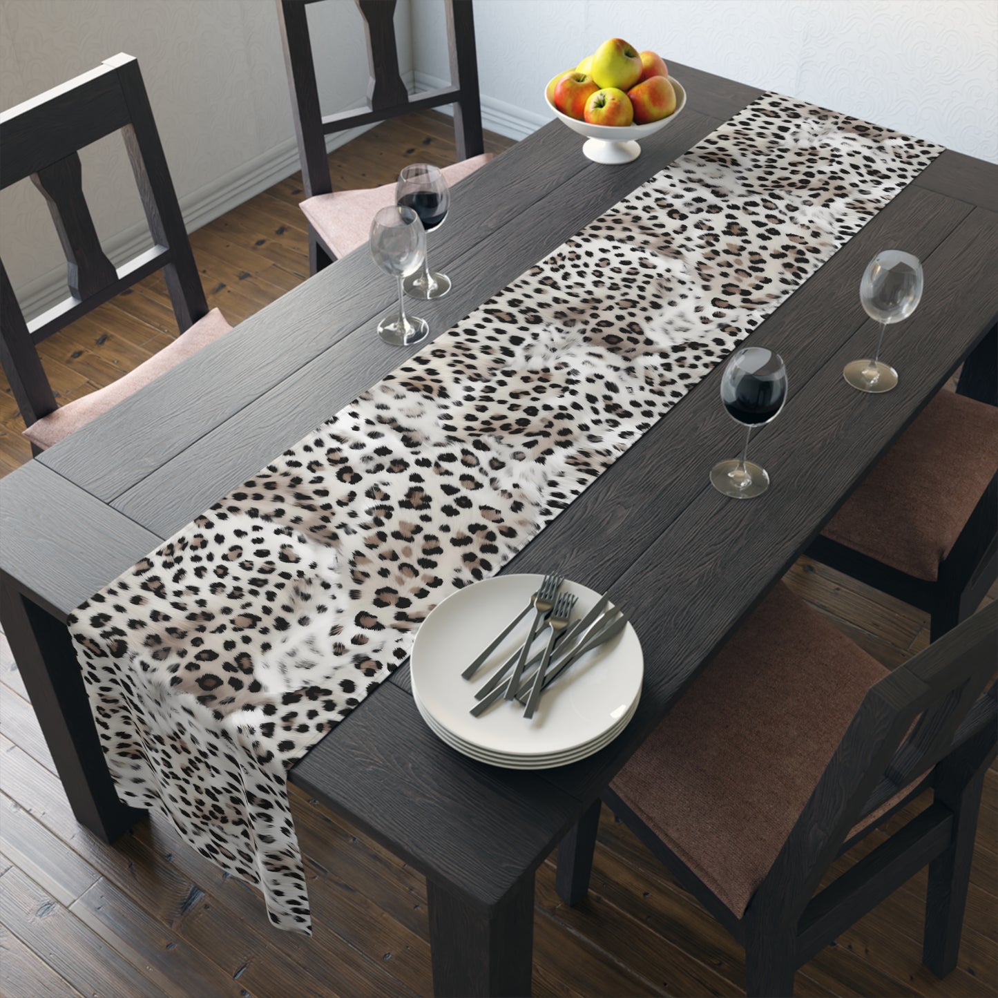 Leopard Print Table Runner - Bold Exotic Elegance, Cotton Twill or Polyester - Perfect for Safari & Glamorous Home Decor