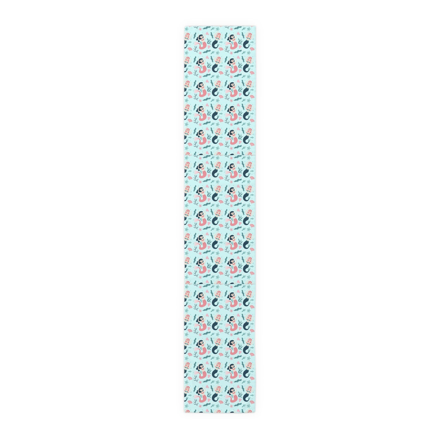 Mermaid Print Table Runner - Mystical Sea Charm, Cotton Twill or Polyester - Perfect for Enchanting Home Decor