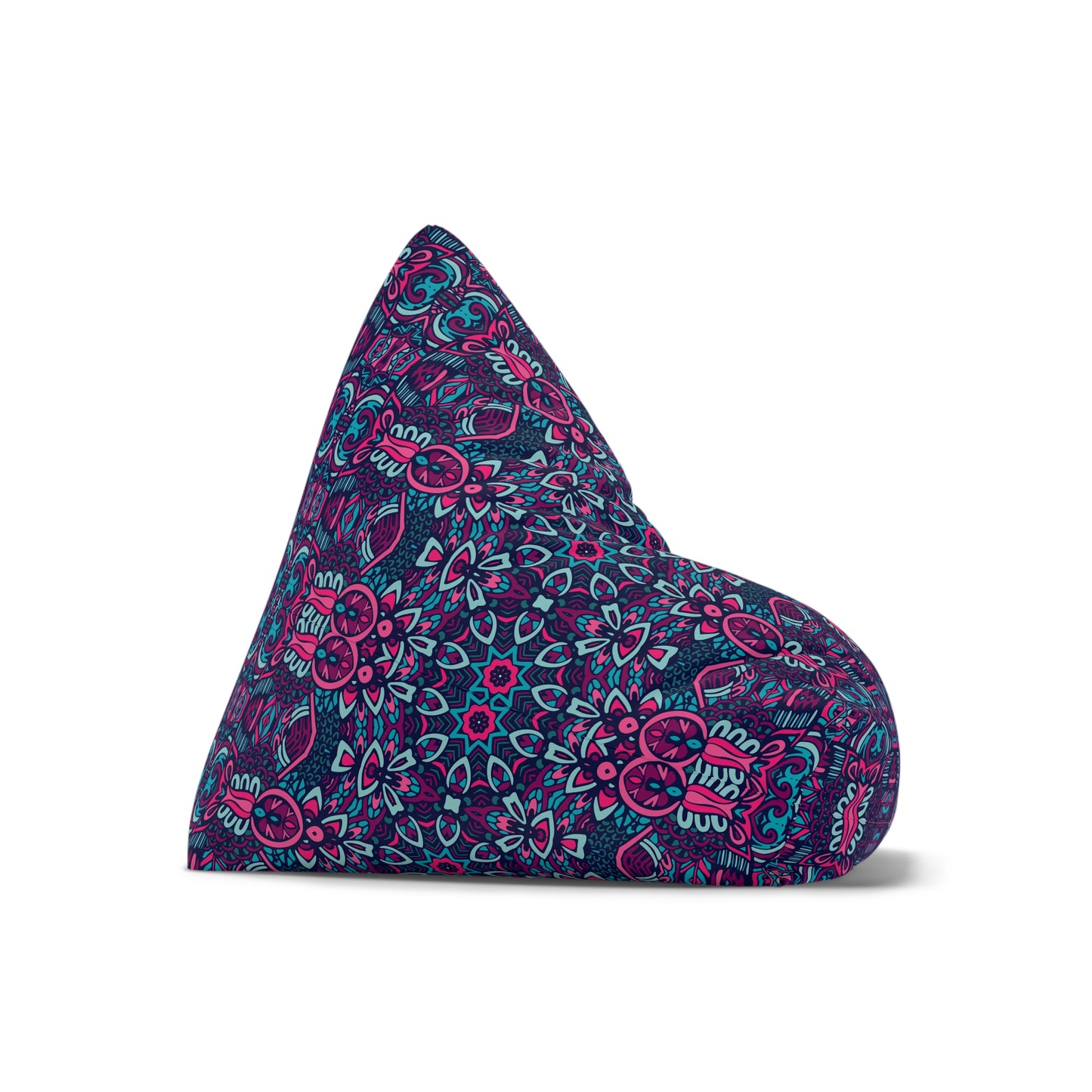 Mandala Bean Bag Chair Cover - Premium Polyester, Secure Zipper, 2 Sizes, Bohemian Design
