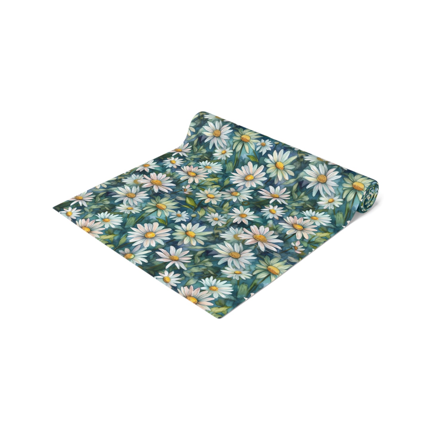 Daisy Print Table Runner - Fresh and Simple, Cotton Twill or Polyester - Perfect for Light & Airy Home Decor