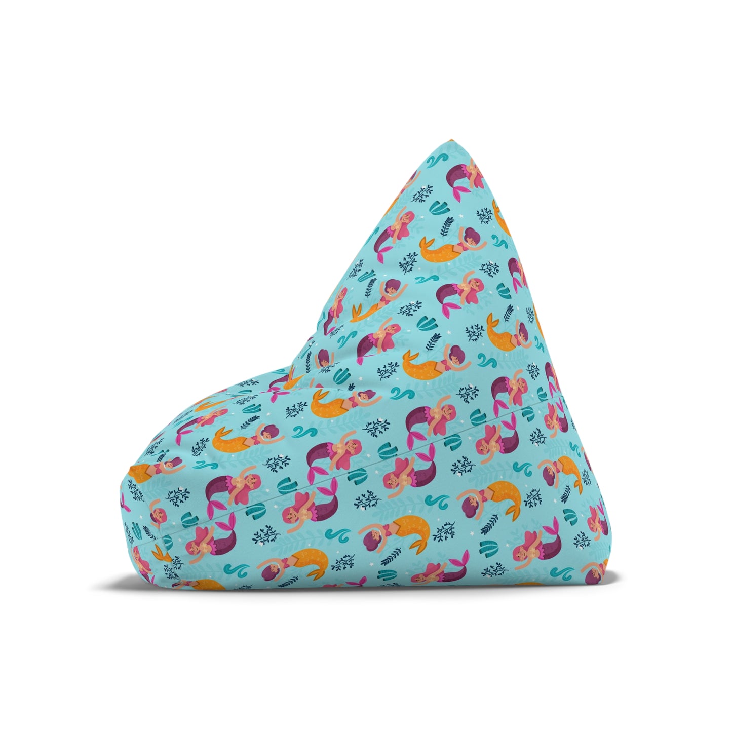 Mermaid Bean Bag Chair Cover - Enchanting Sea-Inspired Polyester Slipcover