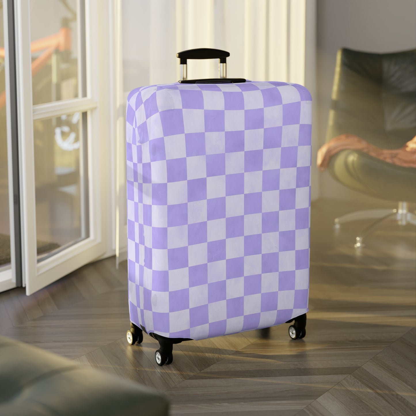 Pastel Checkers Luggage Cover - Checkers Suitcase Cover