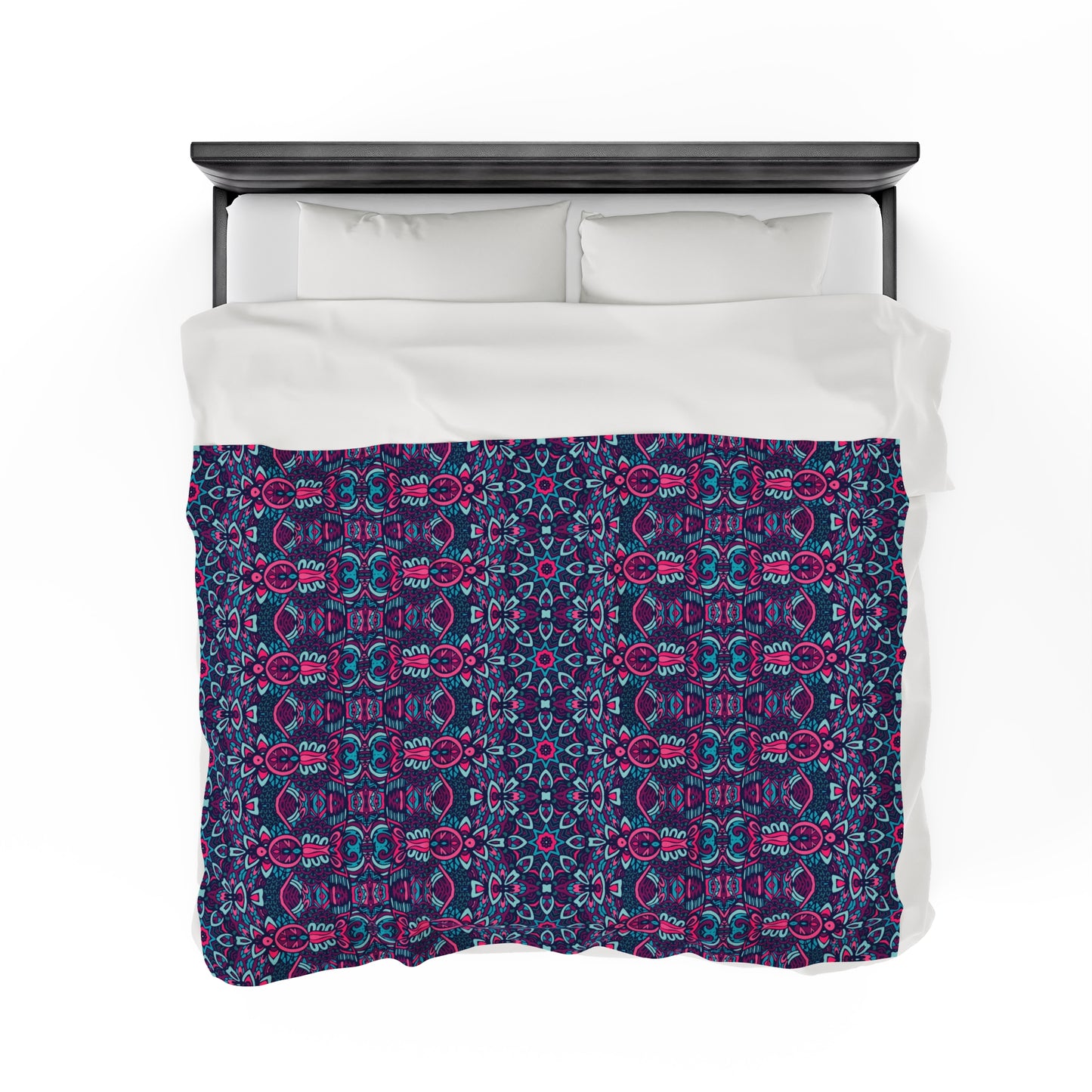 Mandala Velveteen Plush Blanket | Soft, Spiritual, Luxurious and Comforting | Available in Multiple Sizes