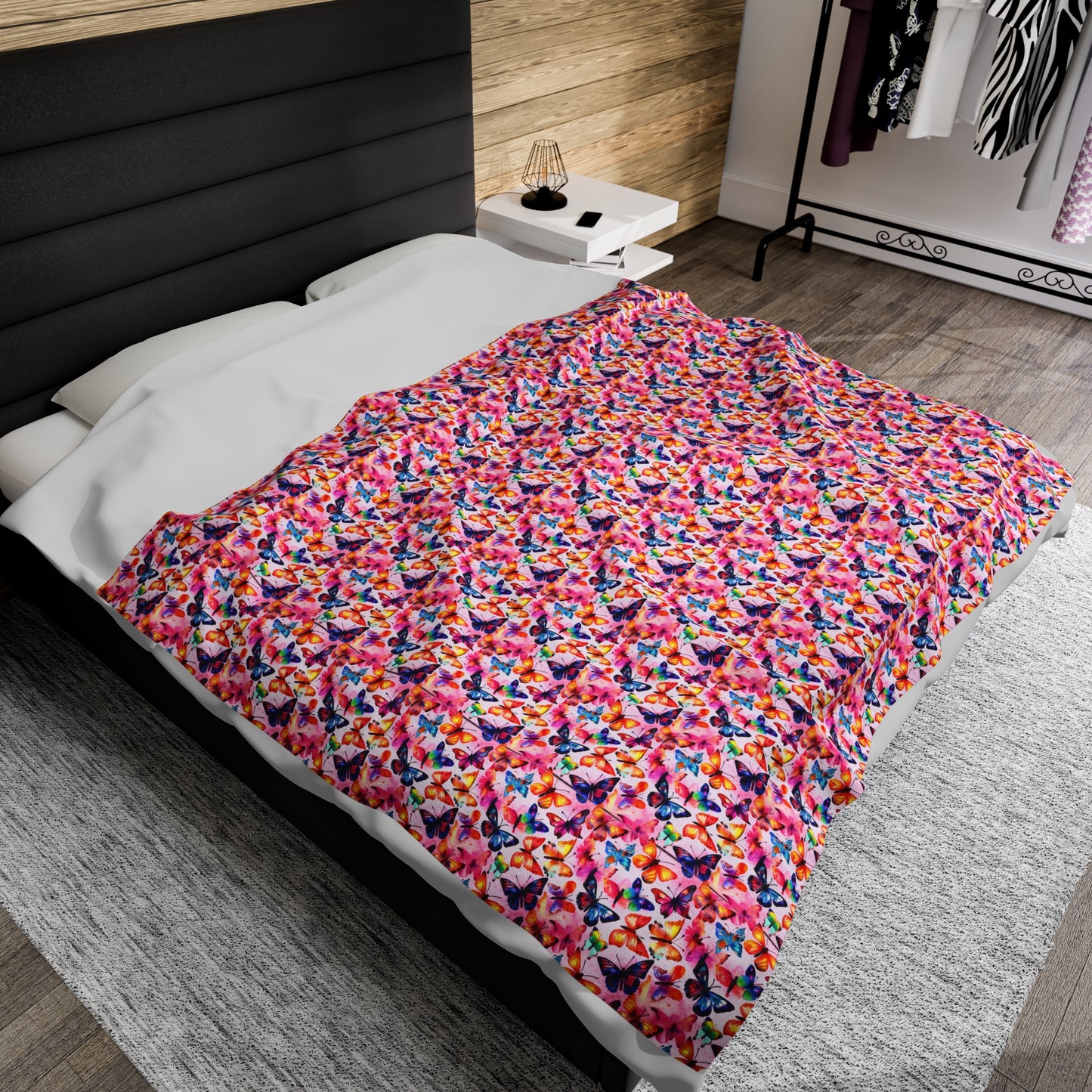 Butterfly Velveteen Plush Blanket | Soft, Luxurious, Enchanting, and Comforting | Available in Multiple Sizes