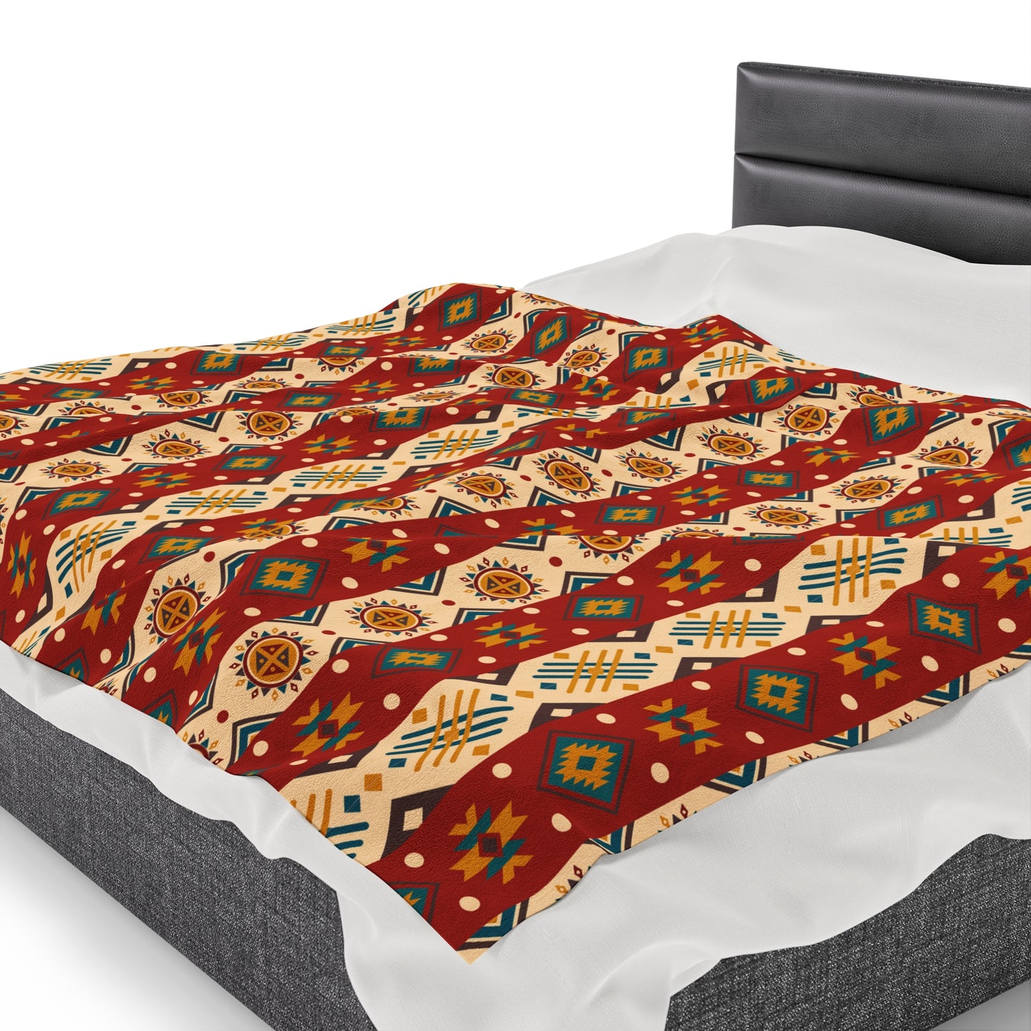 Aztec Velveteen Plush Blanket | Soft, Luxurious, Cultural, and Comforting | Available in Multiple Sizes
