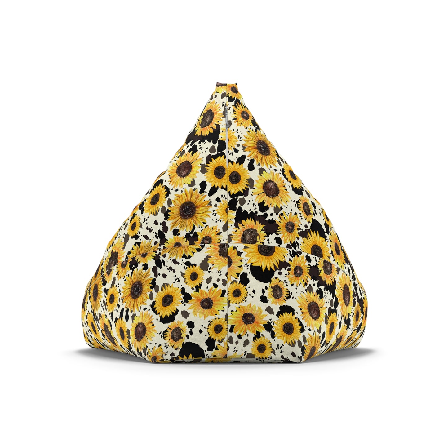 Cow Print Bean Bag Chair Cover - Durable Polyester, Locking Zipper, 2 Sizes