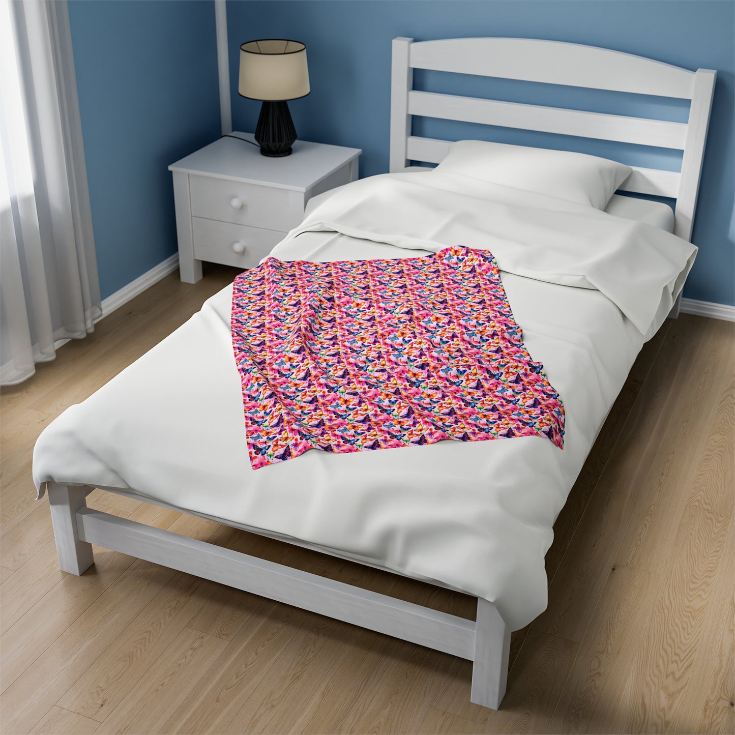Butterfly Velveteen Plush Blanket | Soft, Luxurious, Enchanting, and Comforting | Available in Multiple Sizes