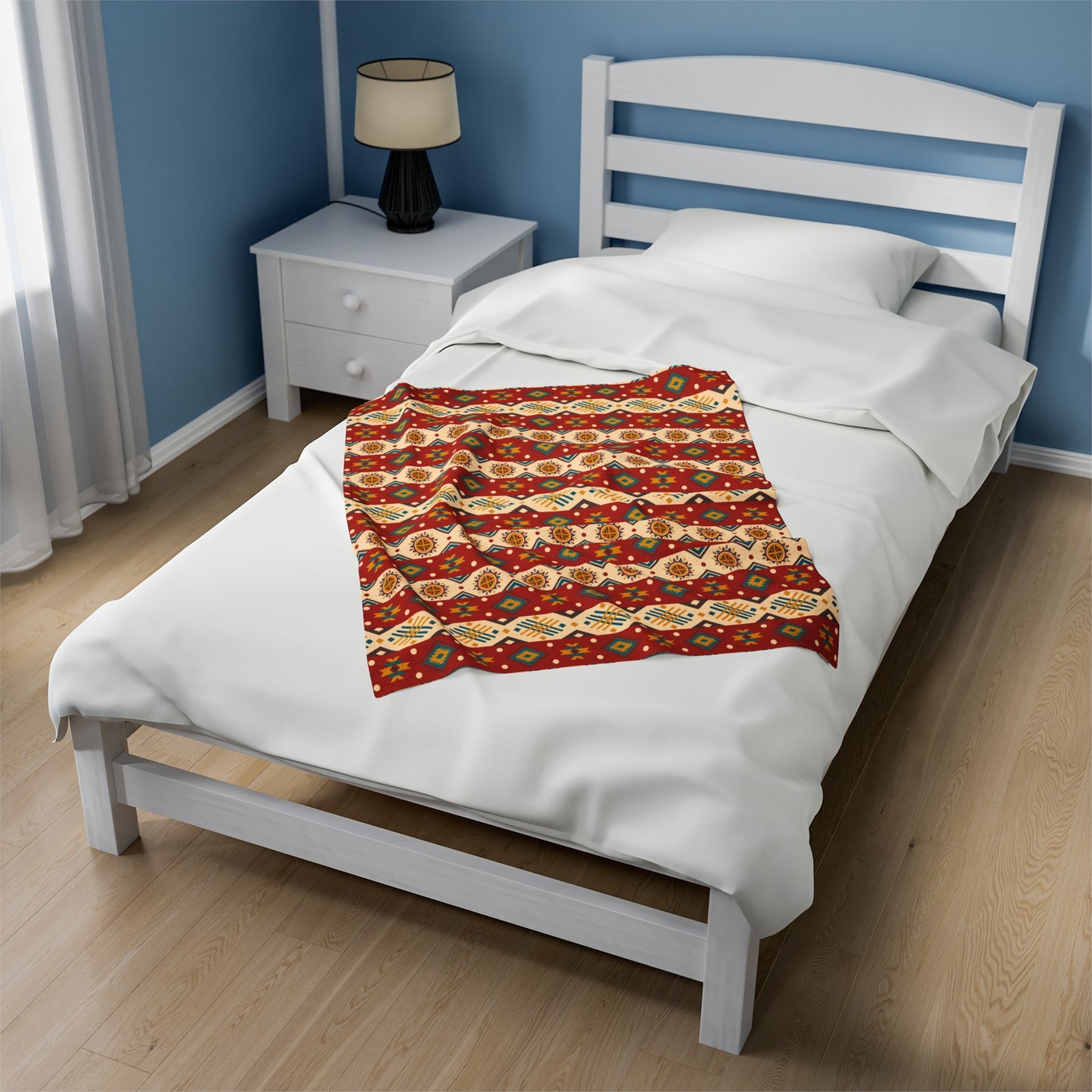 Aztec Velveteen Plush Blanket | Soft, Luxurious, Cultural, and Comforting | Available in Multiple Sizes