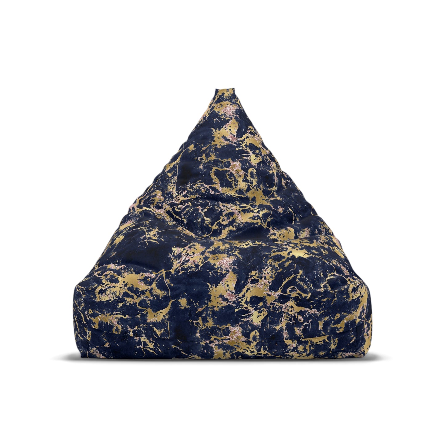 Marble Print Bean Bag Chair Cover - Elegant Polyester Slipcover with Secure Zip - Fits Various Sizes