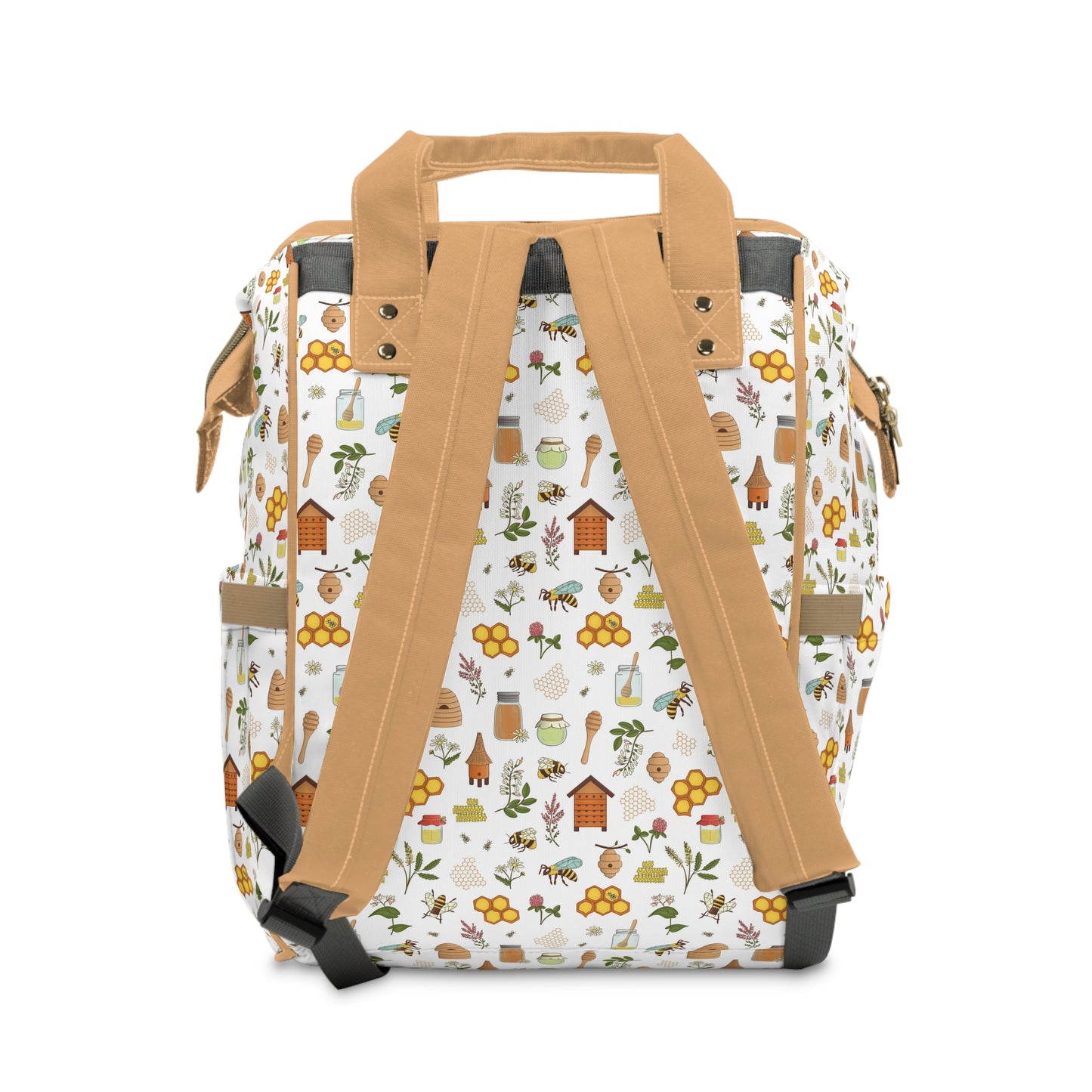 Honey Bee Diaper Backpack - Eco-Friendly & Stylish Baby Bag with Buzzing Bee Motifs, Perfect for Nature-Loving Parents