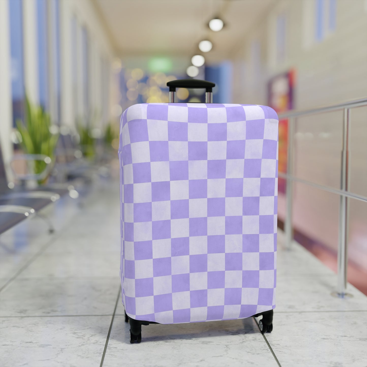 Pastel Checkers Luggage Cover - Checkers Suitcase Cover