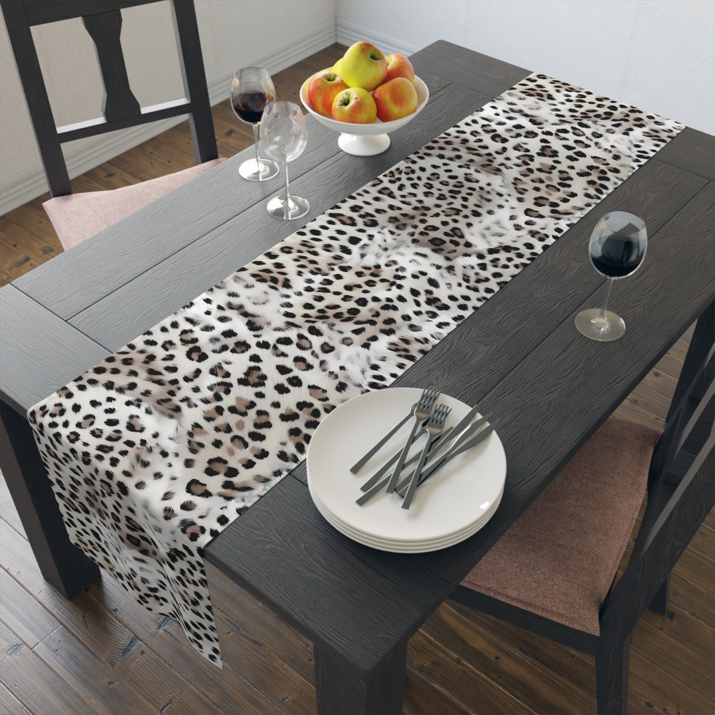 Leopard Print Table Runner - Bold Exotic Elegance, Cotton Twill or Polyester - Perfect for Safari & Glamorous Home Decor