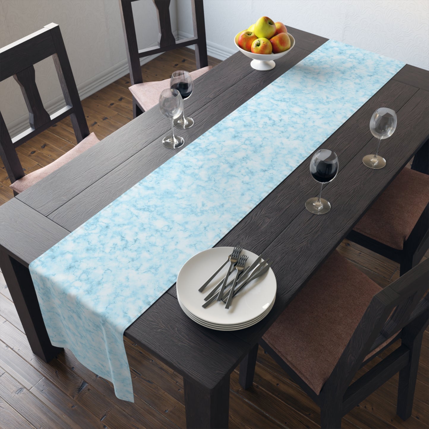 Marble Print Table Runner - Luxurious Elegance, Cotton Twill or Polyester - Perfect for Modern Home Decor