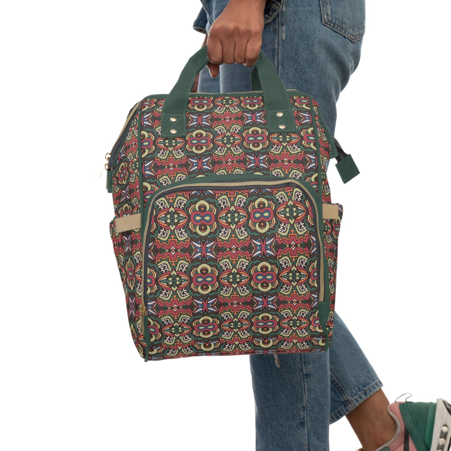 Mandala Diaper Backpack - Artistic & Multifunctional Baby Bag with Mandala Patterns, Ideal for Stylish Parents