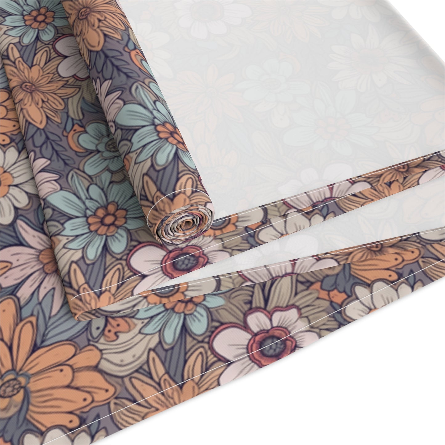 Boho Floral Table Runner - Vibrant Designs in Cotton Twill or Polyester - Ideal for Natural Home Decor