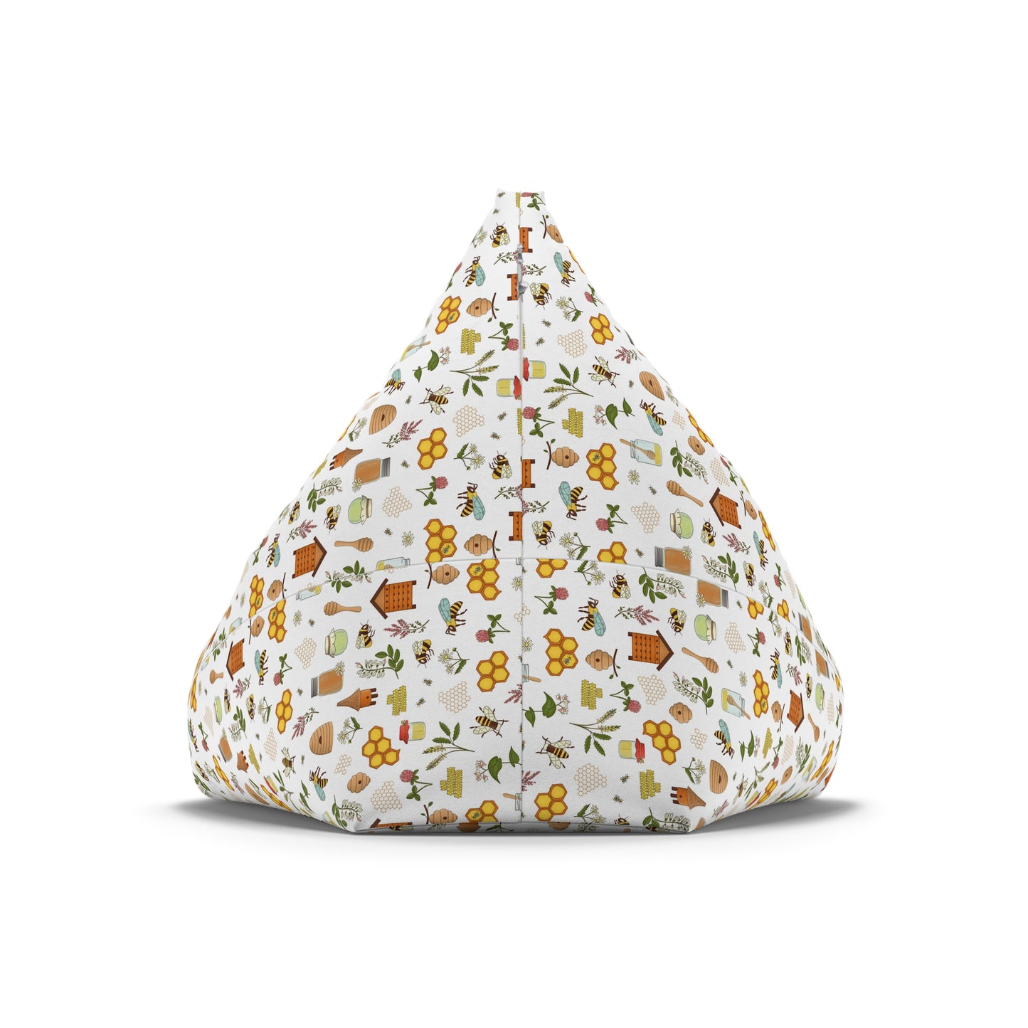 Honey Bee Bean Bag Chair Cover - Premium Polyester, Secure Zipper, 2 Size Options, Nature-Inspired Design