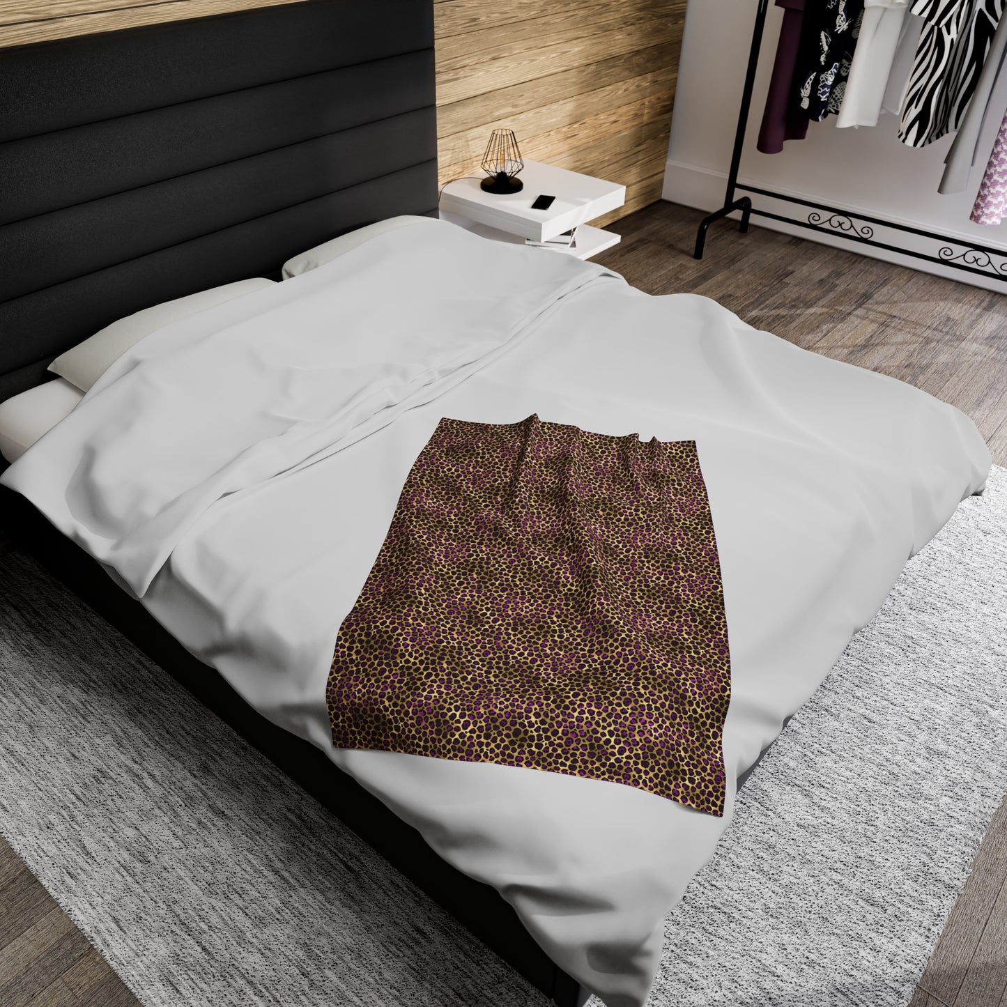 Leopard Velveteen Plush Blanket | Soft, Exotic, Luxurious and Comforting | Available in Multiple Sizes