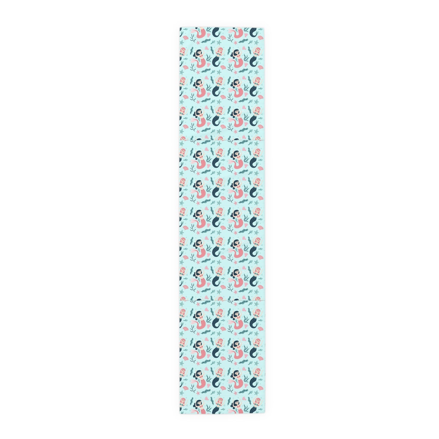 Mermaid Print Table Runner - Mystical Sea Charm, Cotton Twill or Polyester - Perfect for Enchanting Home Decor