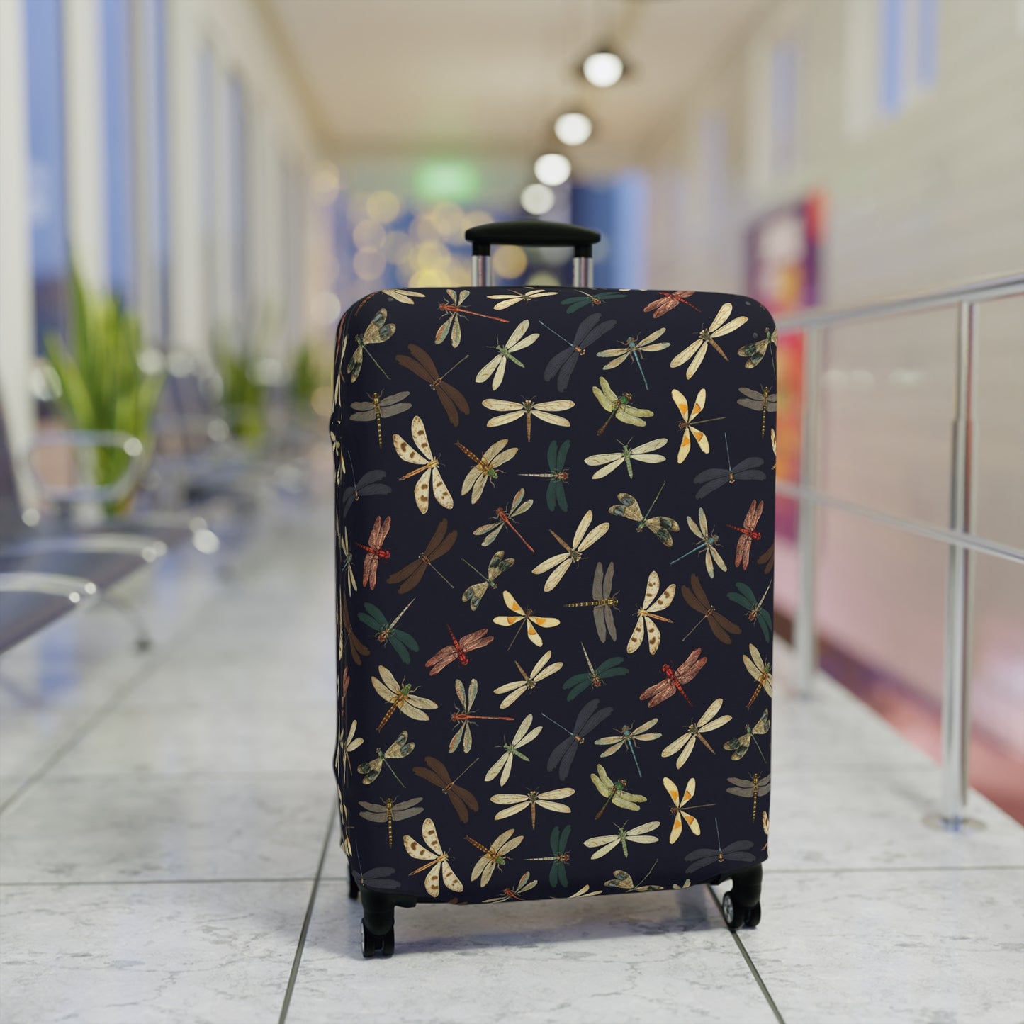 Dragonfly Luggage Cover - Insect Print Suitcase Protector