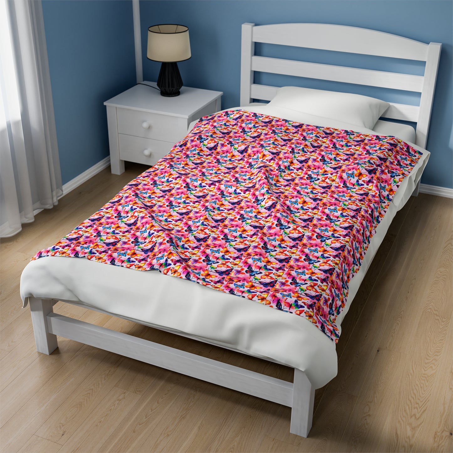 Butterfly Velveteen Plush Blanket | Soft, Luxurious, Enchanting, and Comforting | Available in Multiple Sizes