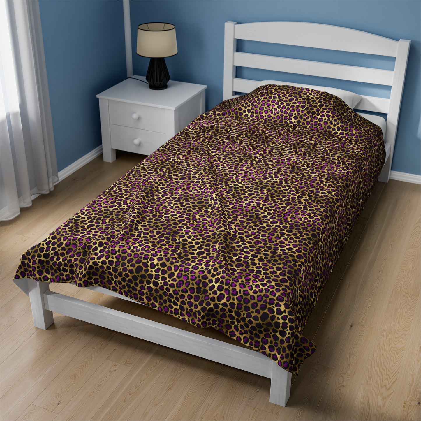 Leopard Velveteen Plush Blanket | Soft, Exotic, Luxurious and Comforting | Available in Multiple Sizes