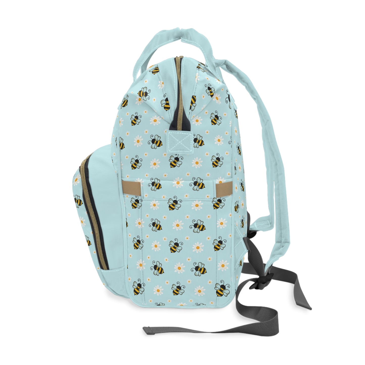 Honey Bee Diaper Backpack - Eco-Friendly & Stylish Baby Bag with Buzzing Bee Motifs, Perfect for Nature-Loving Parents