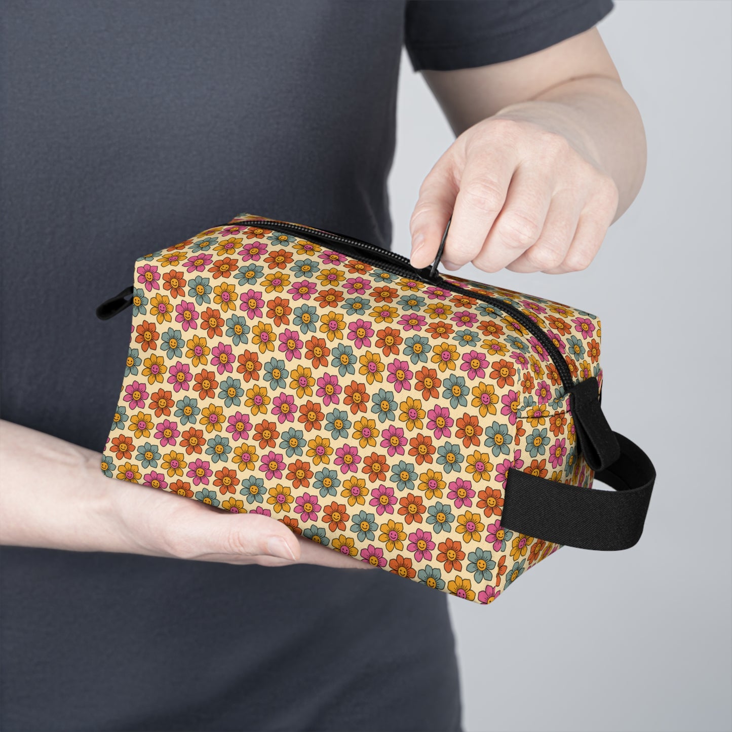 Retro Floral Toiletry Bag | Vintage-Inspired Water-Resistant Floral Organizer Bag | Travel & College Essential