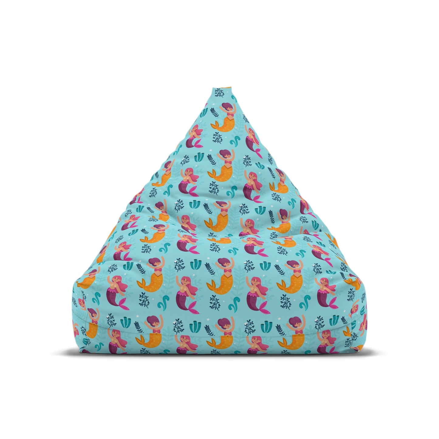 Mermaid Bean Bag Chair Cover - Enchanting Sea-Inspired Polyester Slipcover
