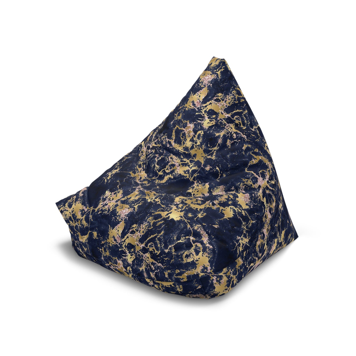 Marble Print Bean Bag Chair Cover - Elegant Polyester Slipcover with Secure Zip - Fits Various Sizes