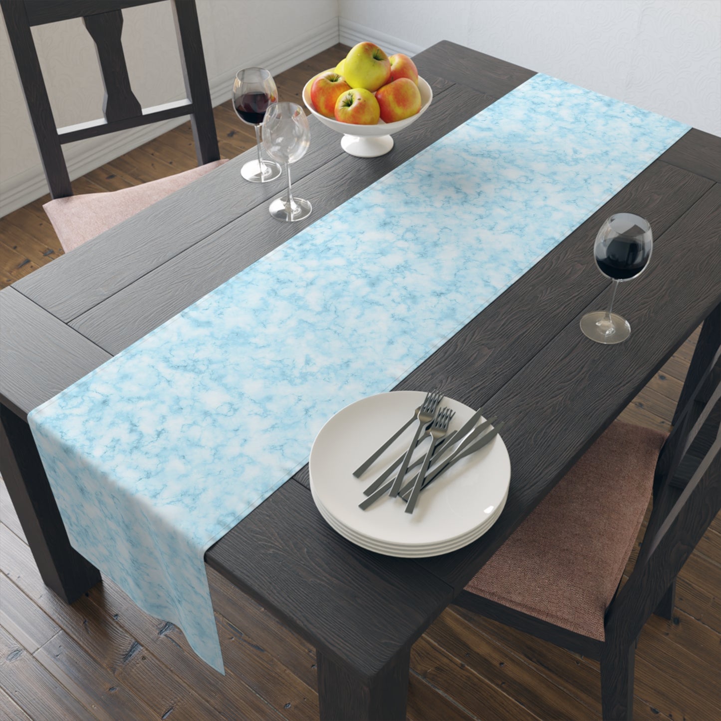 Marble Print Table Runner - Luxurious Elegance, Cotton Twill or Polyester - Perfect for Modern Home Decor