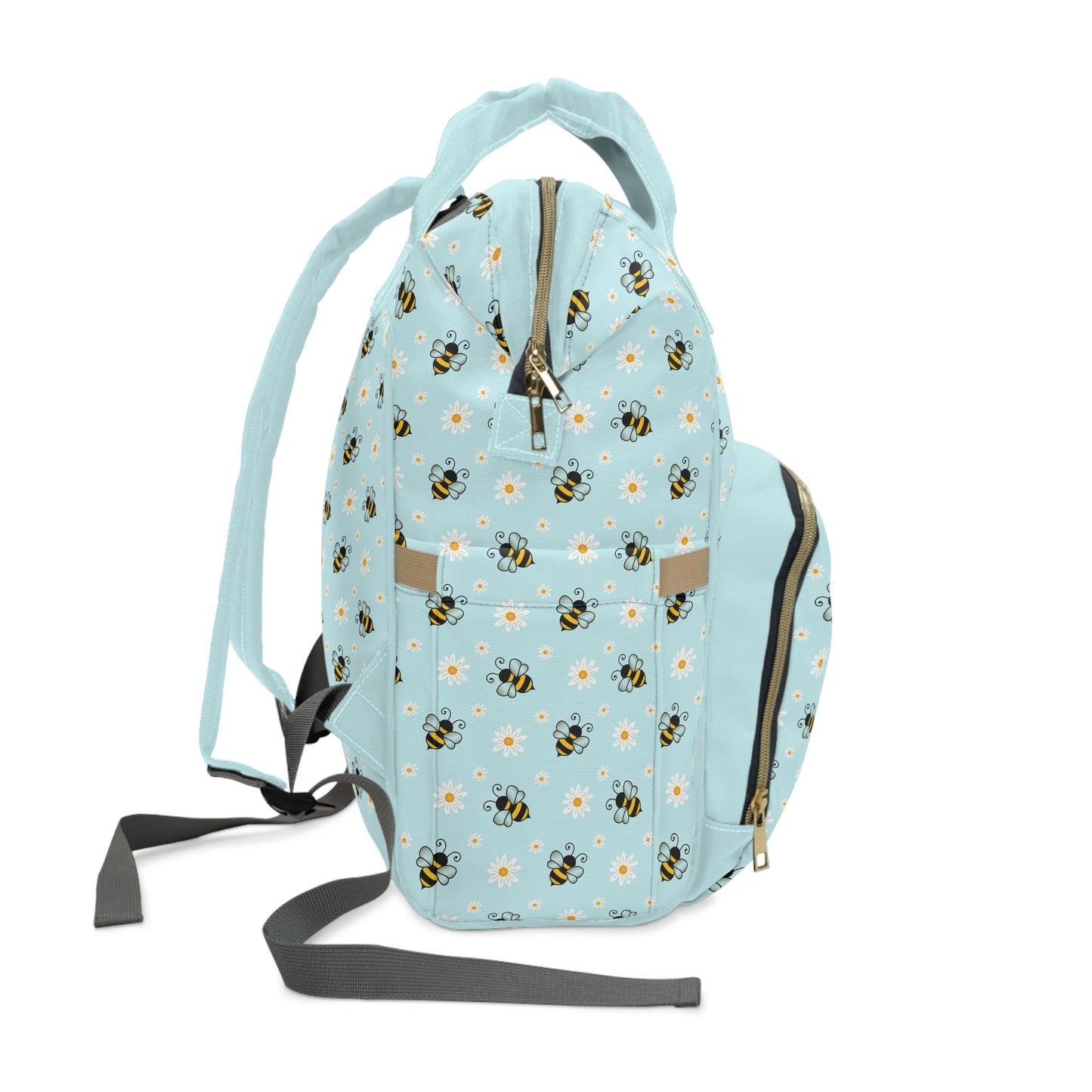 Honey Bee Diaper Backpack - Eco-Friendly & Stylish Baby Bag with Buzzing Bee Motifs, Perfect for Nature-Loving Parents