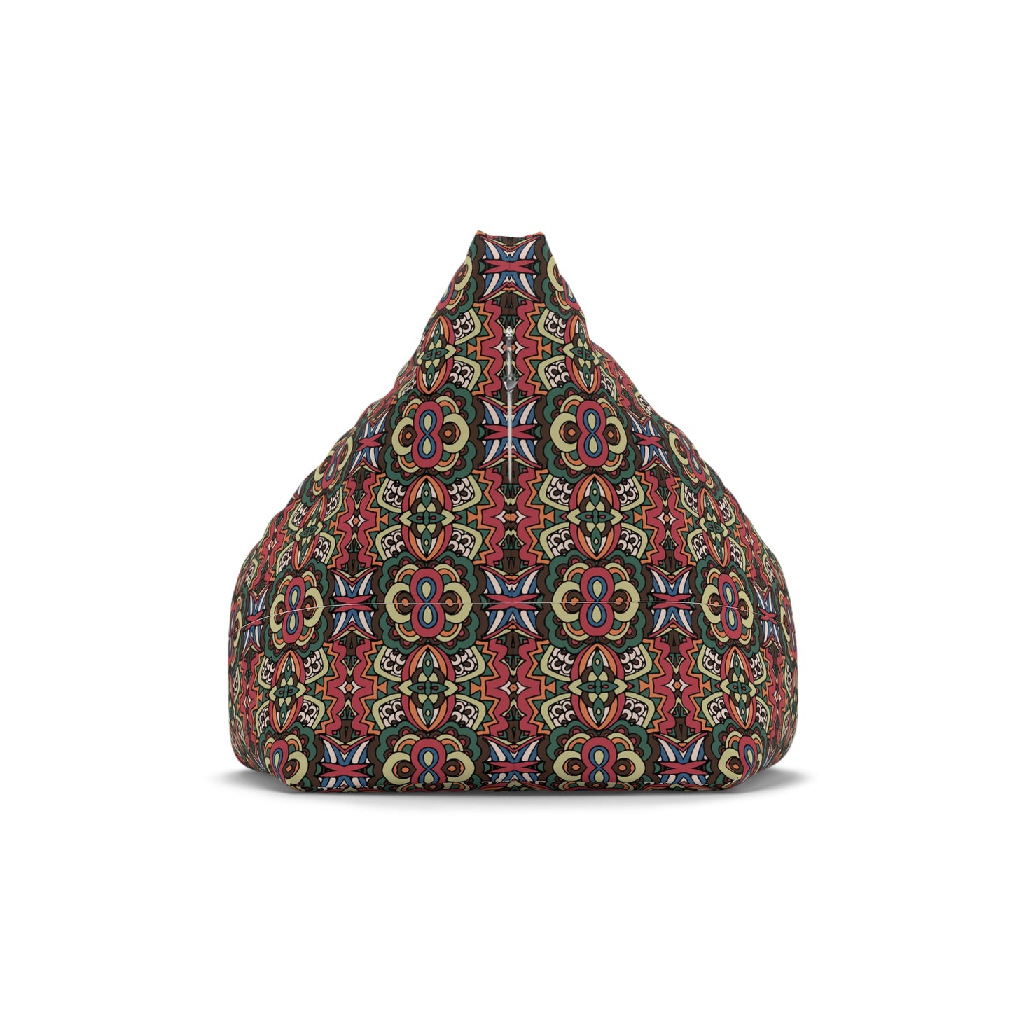 Mandala Bean Bag Chair Cover - Premium Polyester, Secure Zipper, 2 Sizes, Bohemian Design