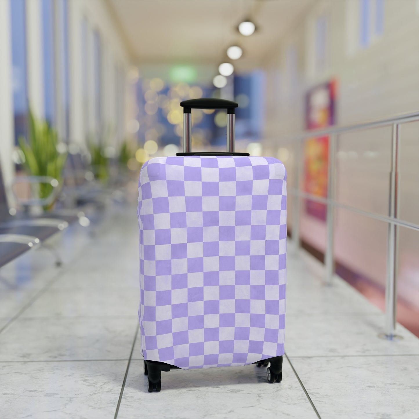 Pastel Checkers Luggage Cover - Checkers Suitcase Cover