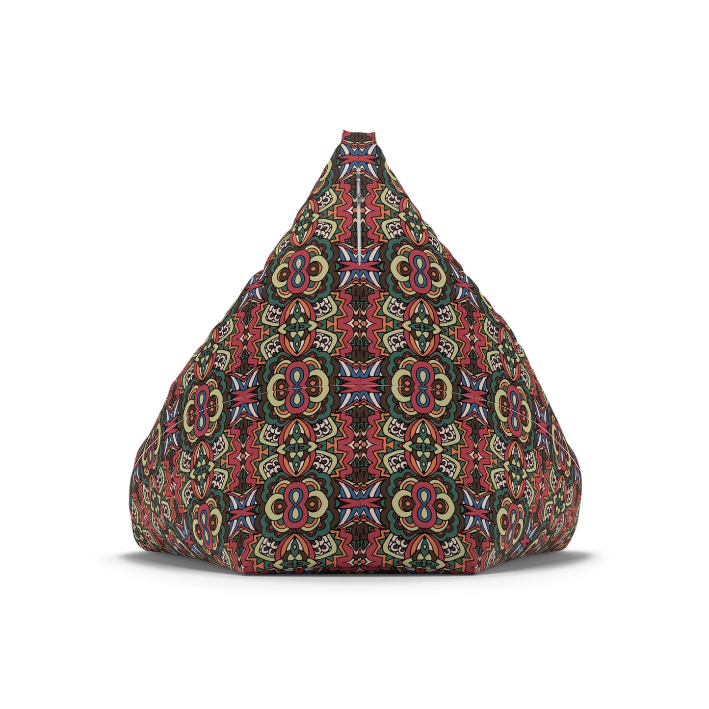 Mandala Bean Bag Chair Cover - Premium Polyester, Secure Zipper, 2 Sizes, Bohemian Design