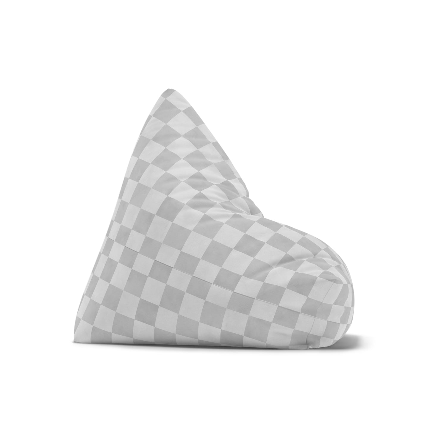 Pastel Checkers Bean Bag Chair Cover - Soft-Touch Polyester Slipcover with Secure Zip