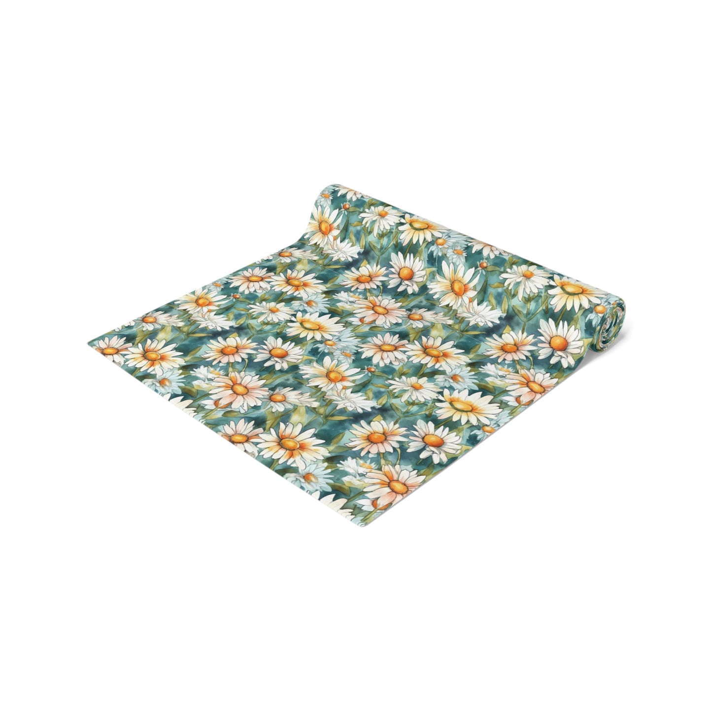 Daisy Print Table Runner - Fresh and Simple, Cotton Twill or Polyester - Perfect for Light & Airy Home Decor