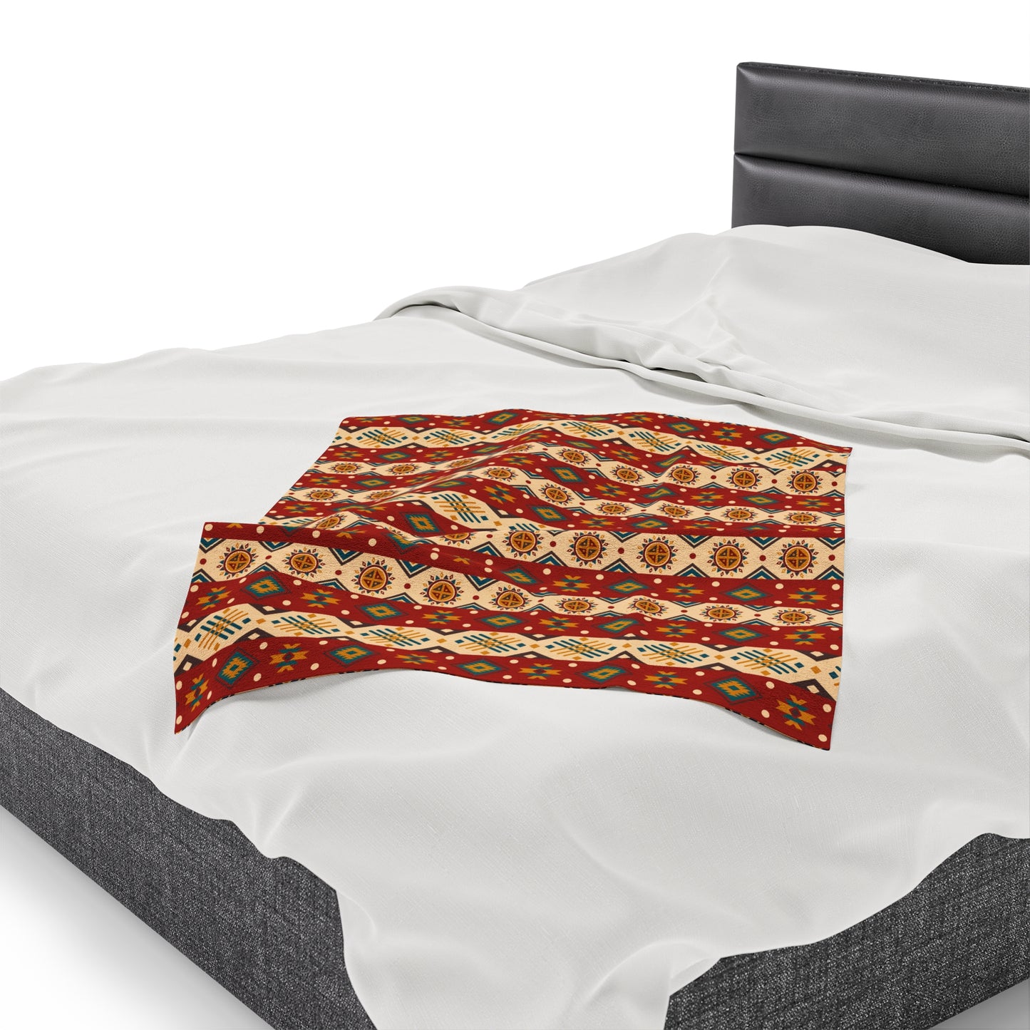 Aztec Velveteen Plush Blanket | Soft, Luxurious, Cultural, and Comforting | Available in Multiple Sizes