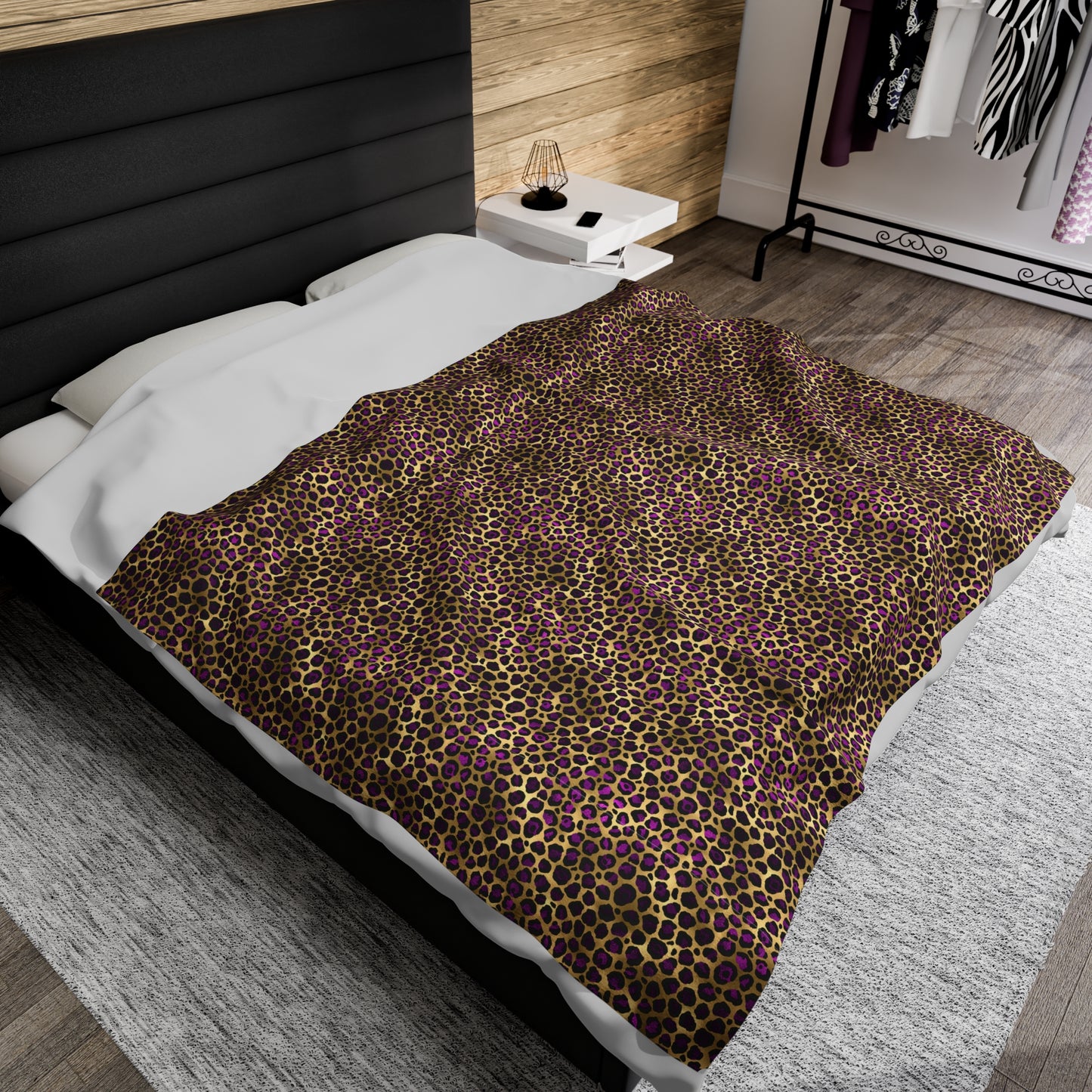 Leopard Velveteen Plush Blanket | Soft, Exotic, Luxurious and Comforting | Available in Multiple Sizes