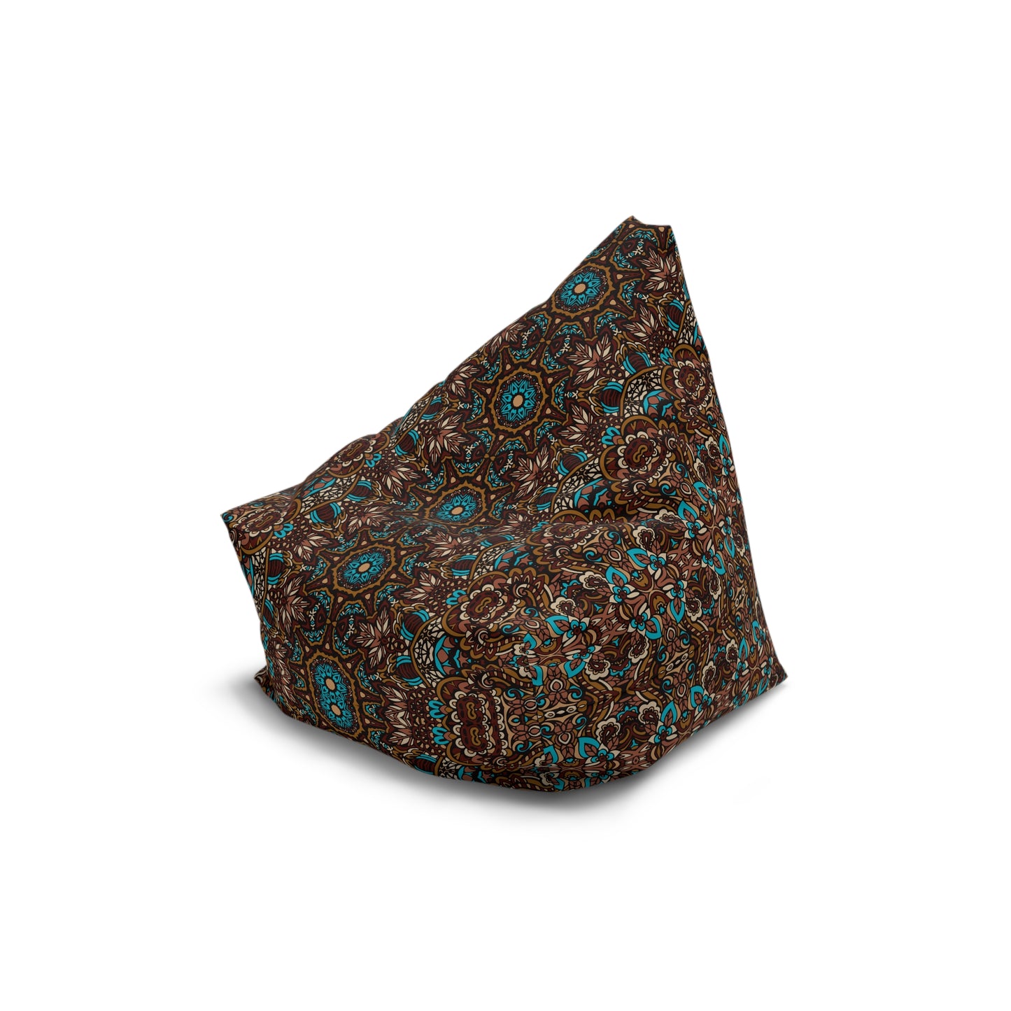 Mandala Bean Bag Chair Cover - Premium Polyester, Secure Zipper, 2 Sizes, Bohemian Design