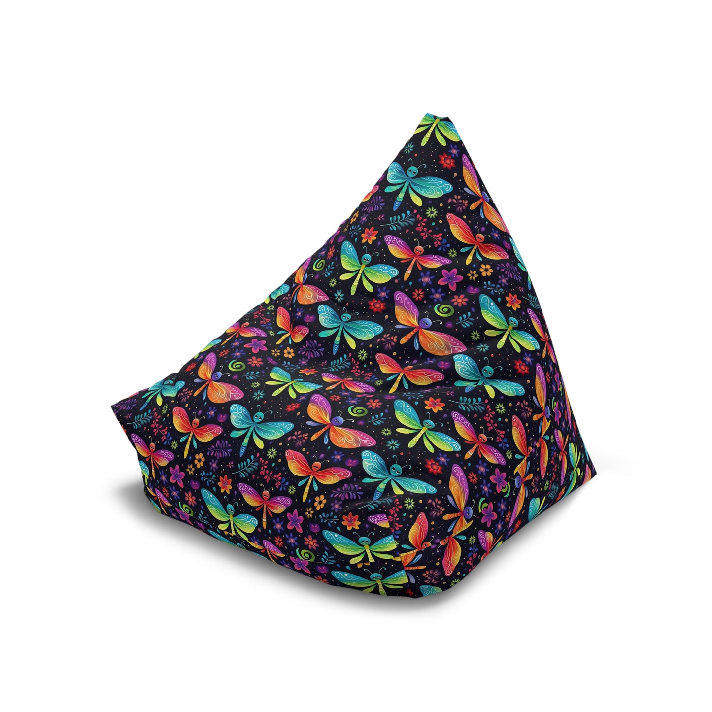 Dragonfly Bean Bag Chair Cover - Whimsical Design Durable Polyester Slipcover