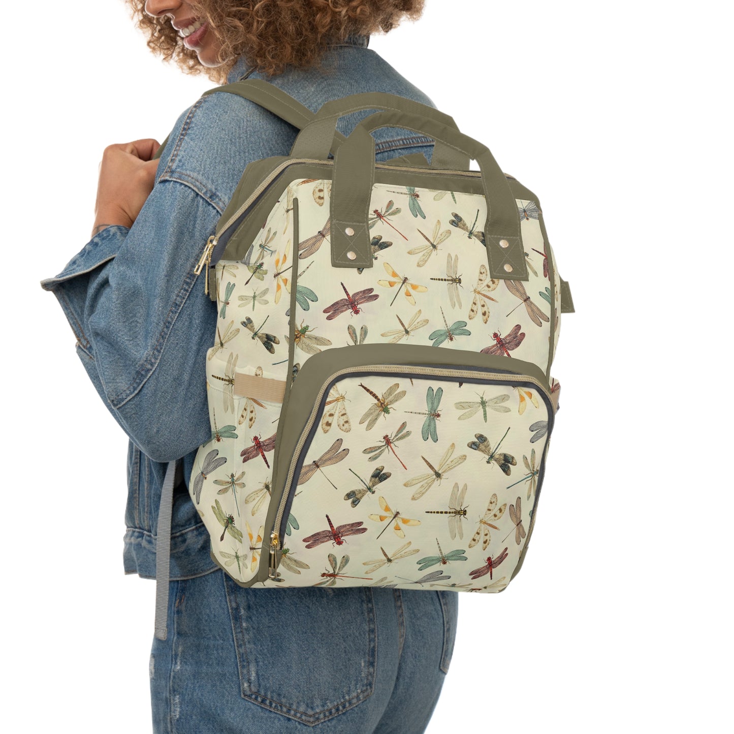 Dragonfly Diaper Backpack - Elegant & Functional Baby Bag with Cool Dragonfly Design, Ideal for Nature-Loving Parents