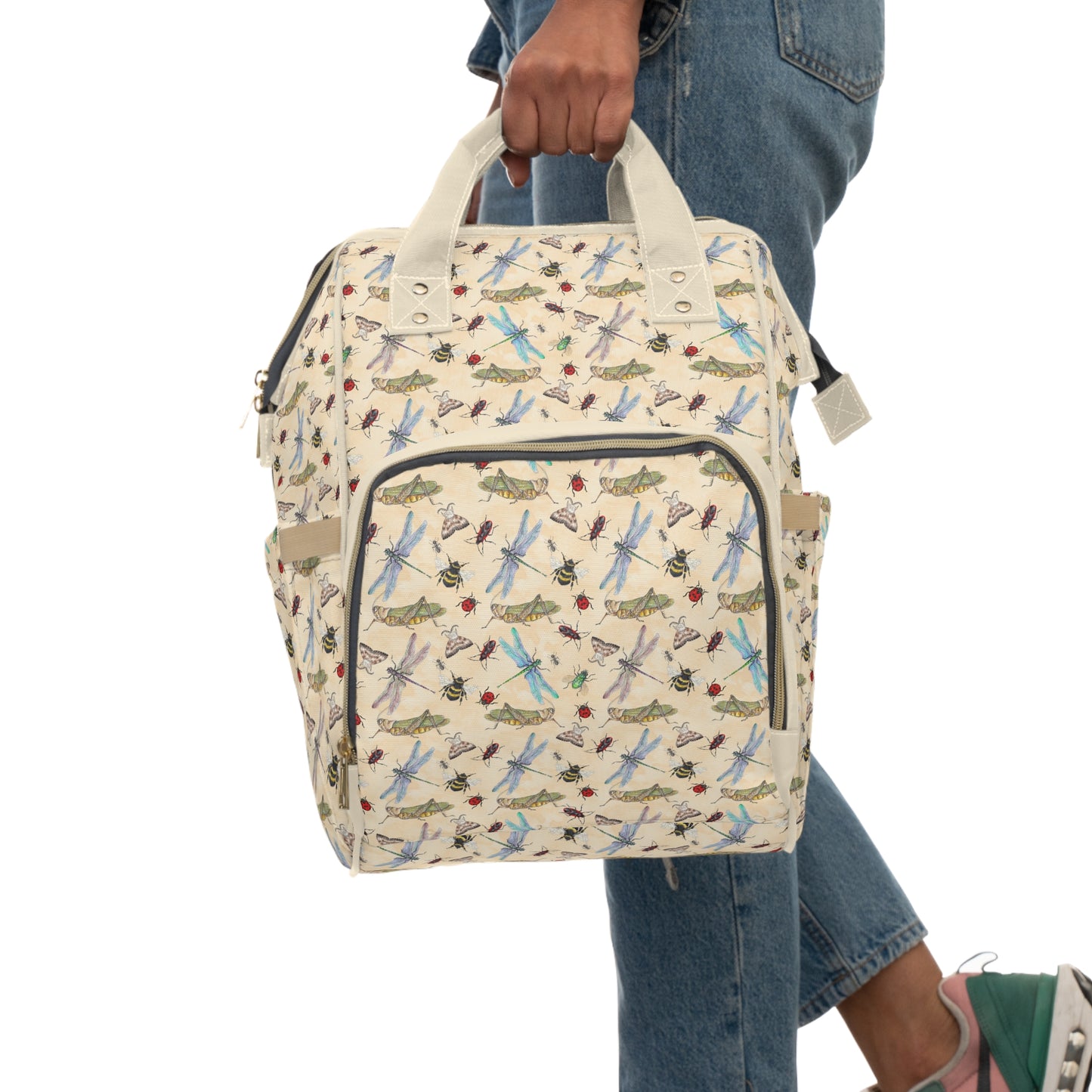 Insect Diaper Backpack - Whimsical Baby Bag with Colorful Insect Patterns, Perfect for Nature-Loving Parents